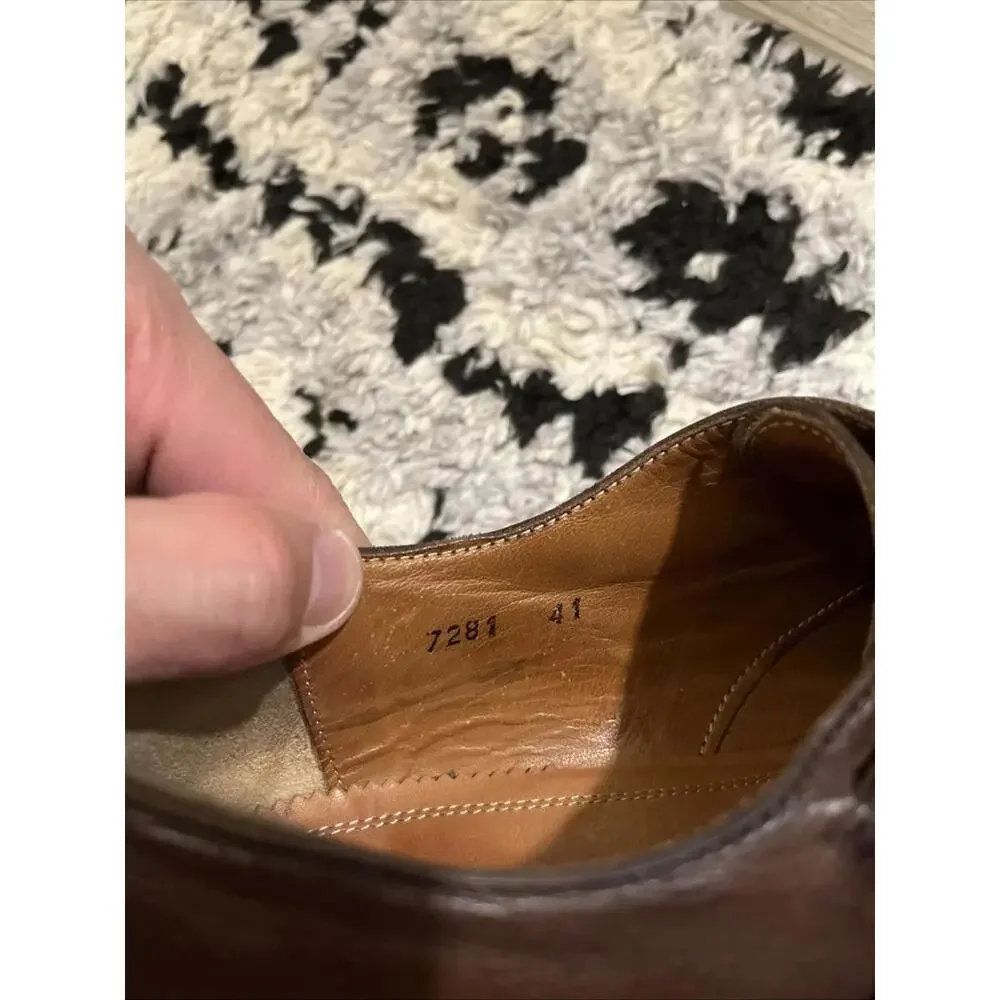 ANTONIO MAURIZI MENS BROWN MONK STRAP SHOES EU41/US8-8.5 MADE IN ITALY RP ~$200